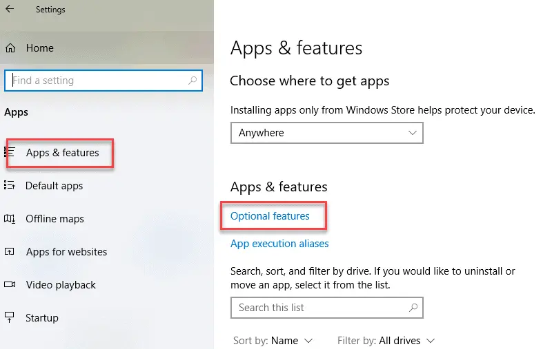 Windows 10 Apps and Features