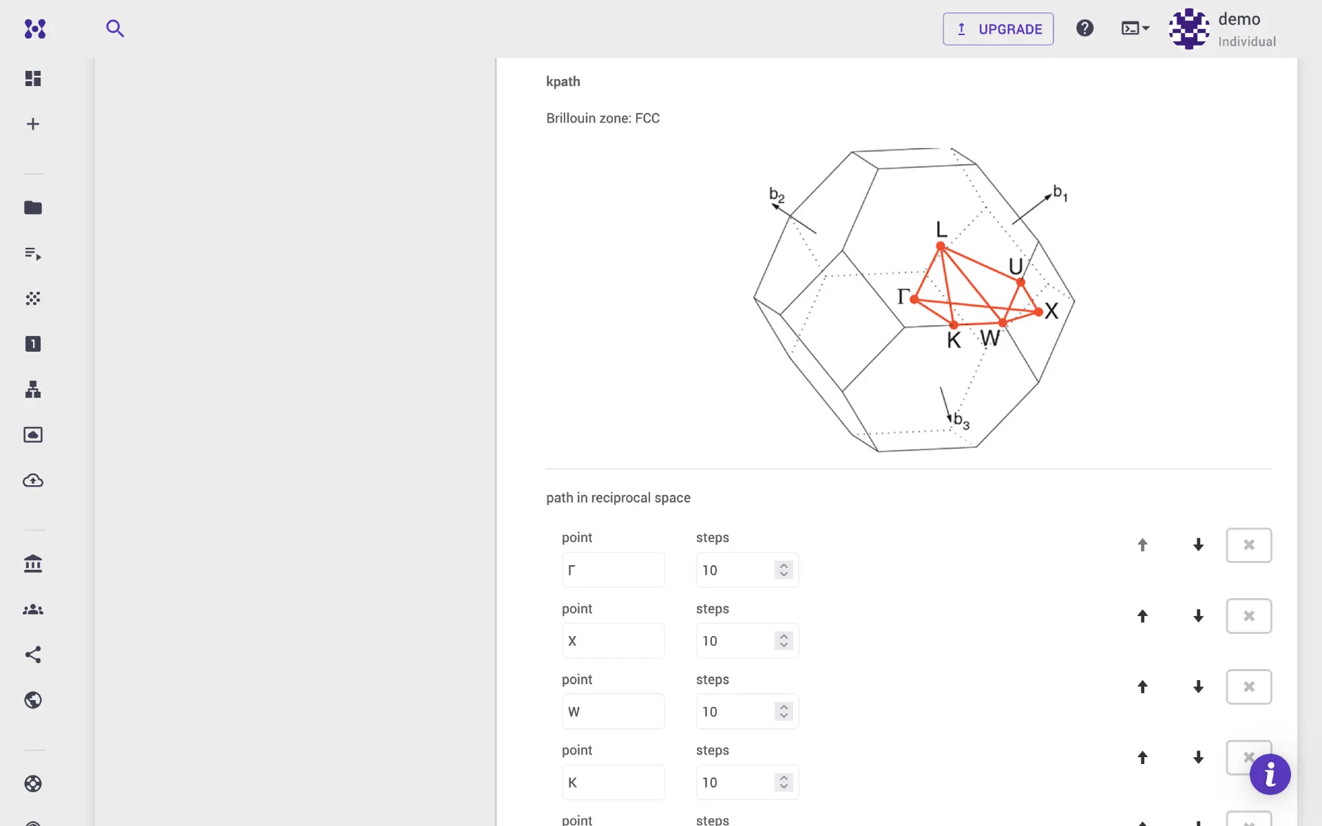 Specify k-path for bands calculation