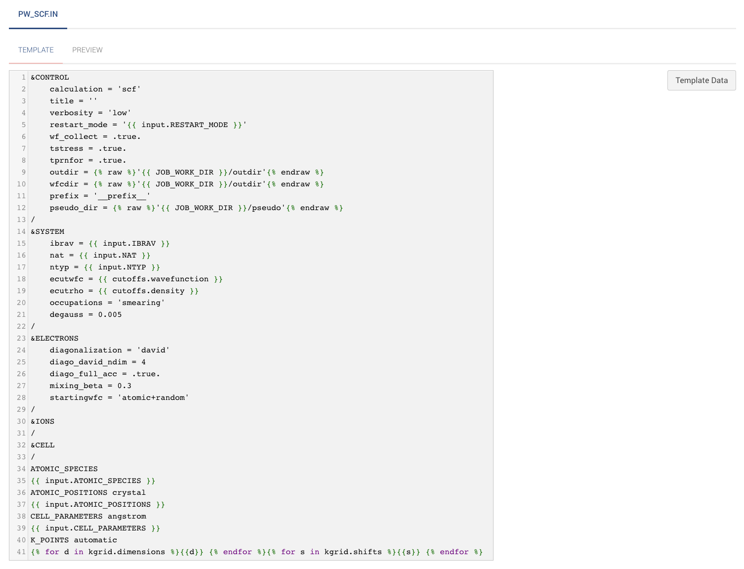 "Example Input Template"